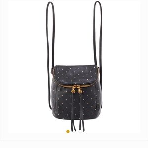 Hobo Fern Convertible Backpack Black/Gold Stars Leather